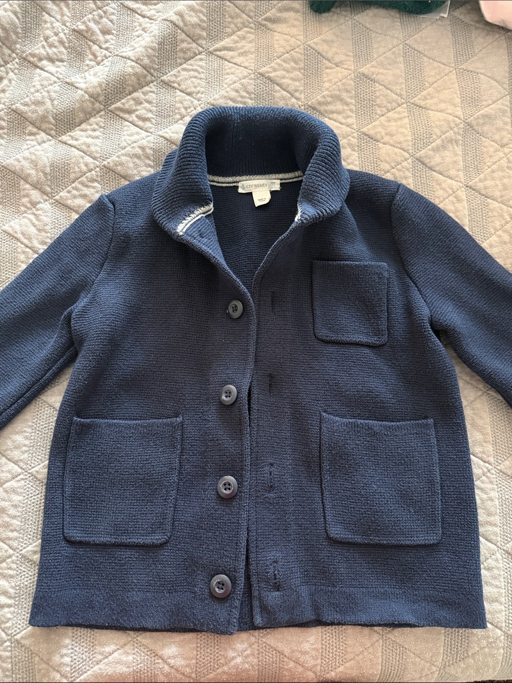 J.Crew Factory Crewcuts Navy Knit Sweater Blazer XS (4-5)